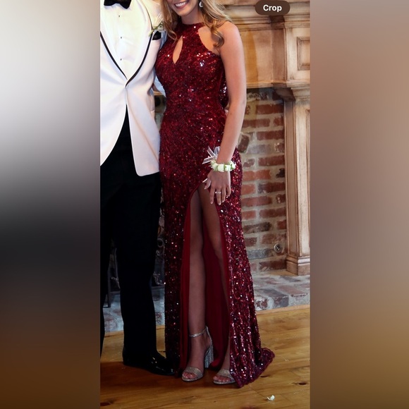 Sequin Burgundy Dress - Picture 5 of 6